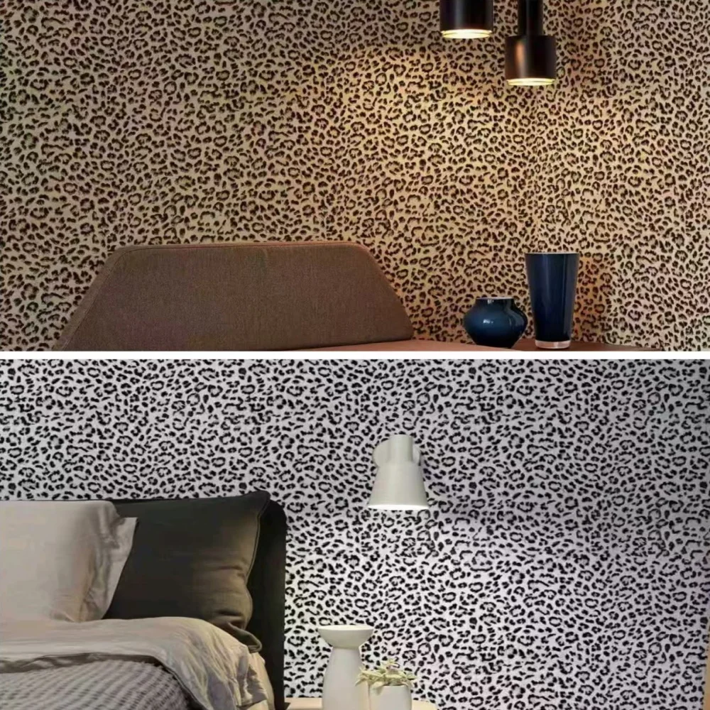 Leopard Pattern Self-adhesive Wallpaper Bedroom Living Room Cabinet Furniture Room Decoration Home Decor Stickers Peel and Stick