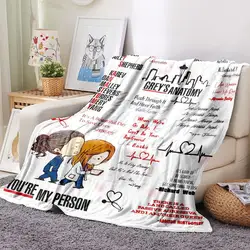 Lazy Person Blanket Grey‘s Anatomy You're My Person Flannel Blanket Romantic Couple Cover Gift For Couch or Sofa Cross-border