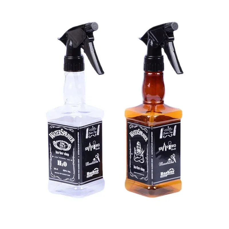 Professional Salon Barber  3 Colors 500ml Hairdressing Spray Bottle Retro Whiskey Oil Head Watering Can Water Sprayer