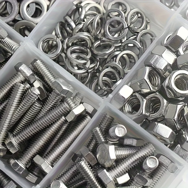 

240/480pcs Stainless Steel Hex Head Bolt and Nut Assortment Set - Full Thread Kit with M4 M5 Hexagonal Nuts, Washers for Various