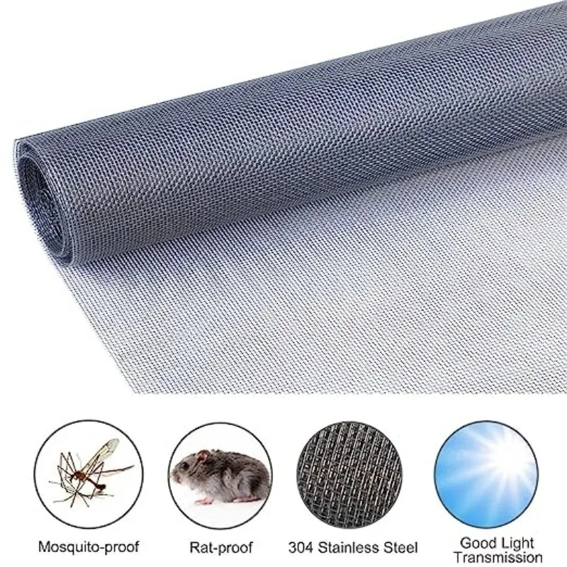 304 Stainless Steel Mosquito Net, Gray Coating, Suitable for Doors and Windows