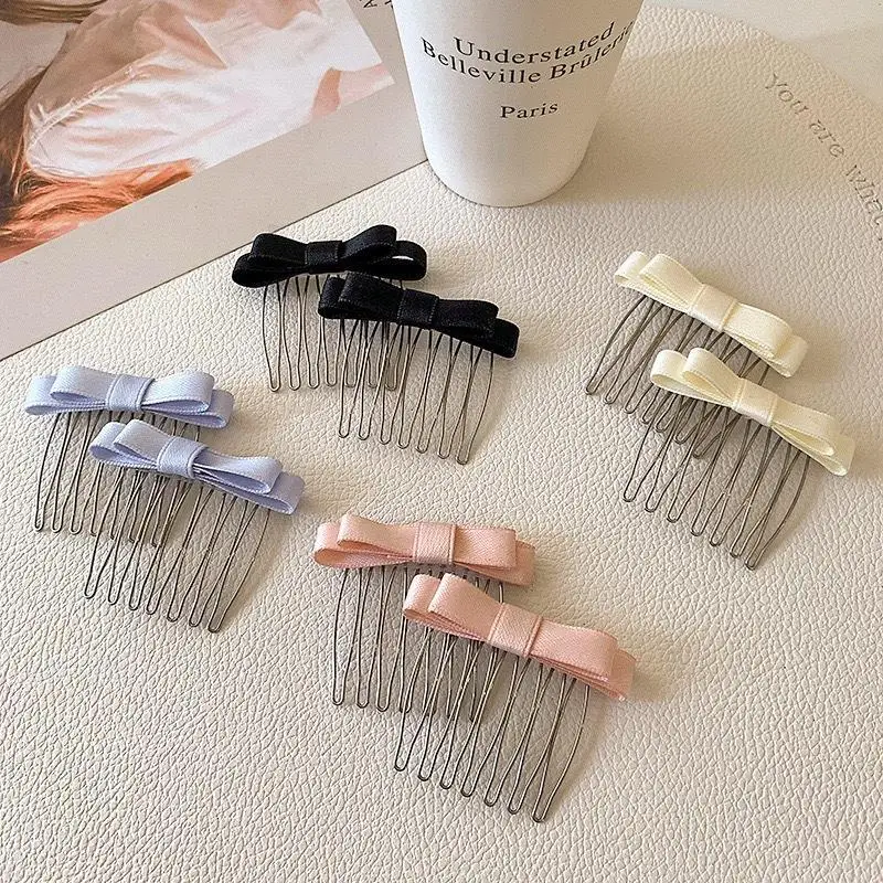 8 Stück Satin-Schleifen-Haarkämme mit rutschfesten Metallzinken und niedlichem Design, perfekt für den täglichen Gebrauch, Partys, Hochzeiten, Haaraccessoires für Mädchen. – Detail 1