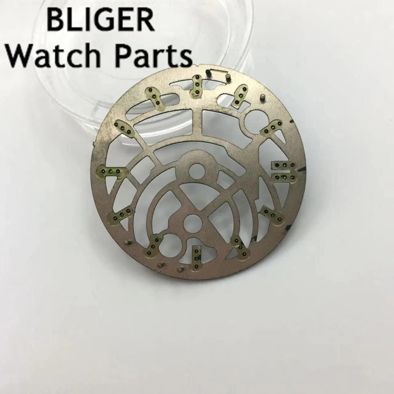 BLIGER 28 ملم أسود أزرق أخضر أبيض قرص ساعة مضيئة تناسب حركة NH70