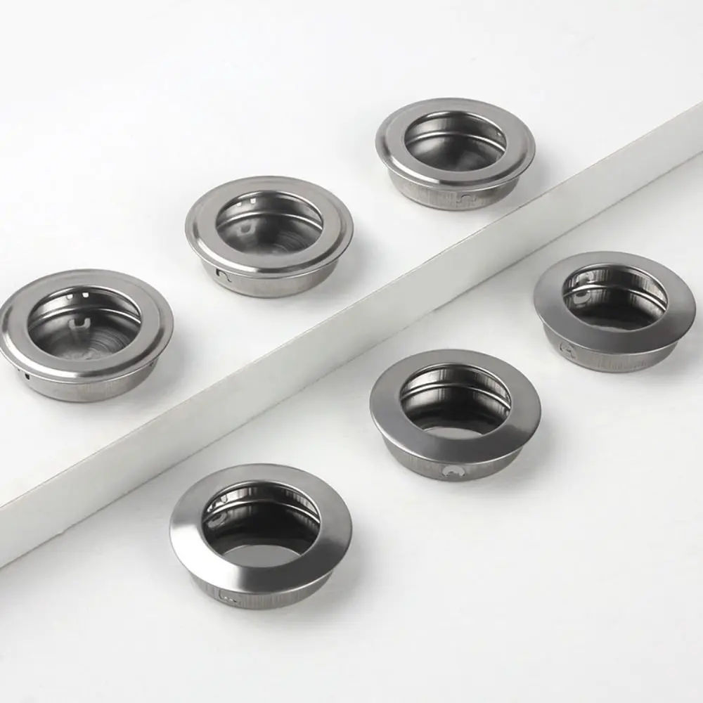 Stainless Steel Invisible Cabinet Handle Round Shape Sliding Door Pull Durable Cabinet Drawer Hidden Handles Furniture Hardware