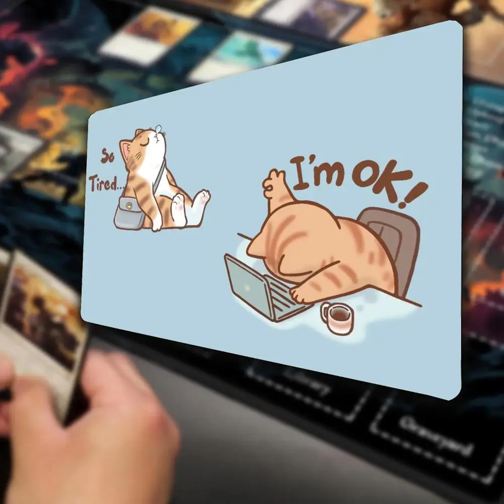 

"I am ok " Mouse Pad Office Mouse Pad with Wrist Support Games Desk Mat for MTG tcg,tNon-Slip desk mat,Gaming Mouse pads，playmat