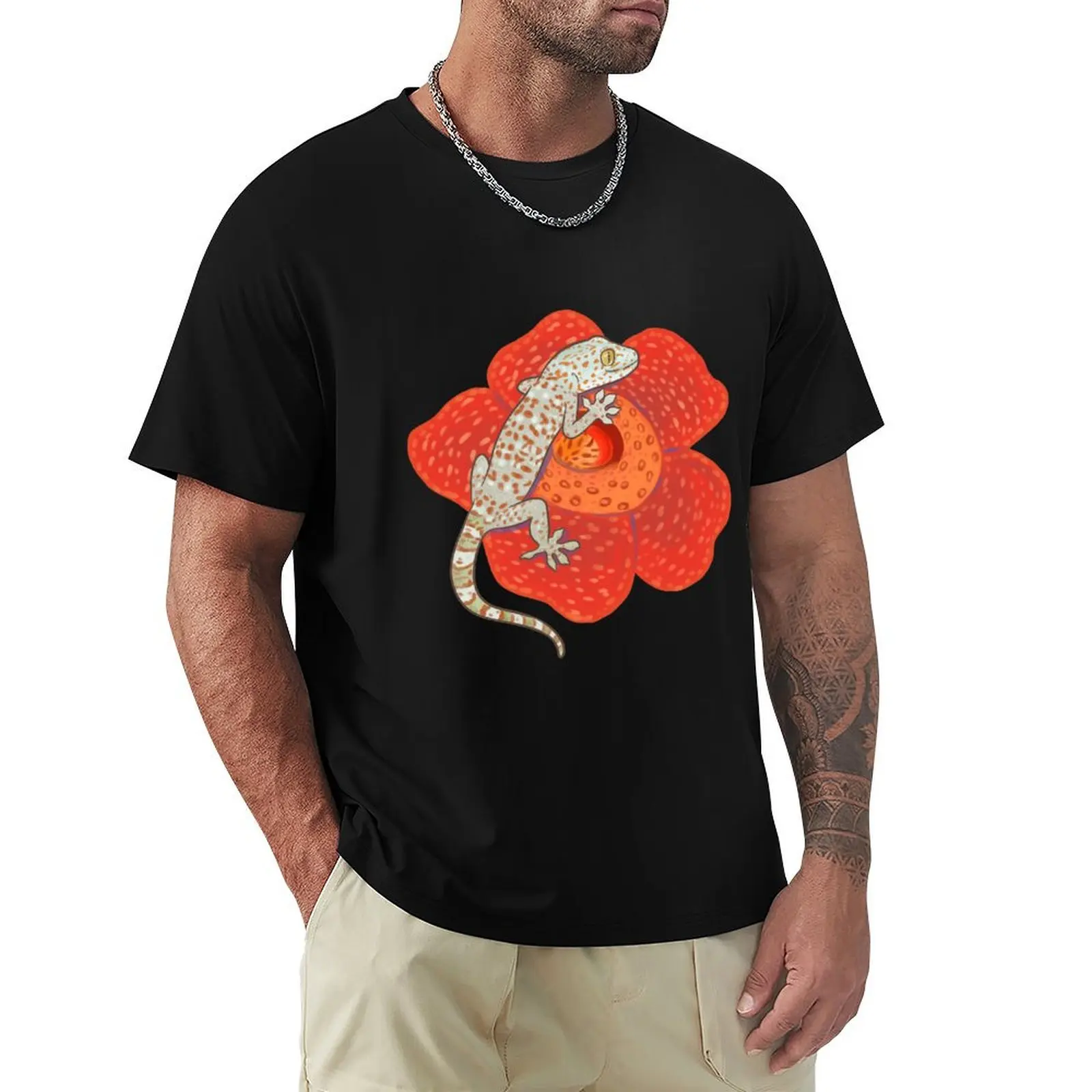 

Tokay Gecko and Rafflesia T-Shirt Clothing anime t shirts clothes for men
