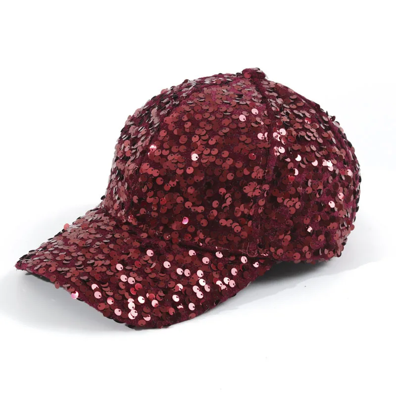 Sequin Iridescent Baseball Cap for Men Women, Soft Mesh Visor Hat Stage Performance Basketball Cap