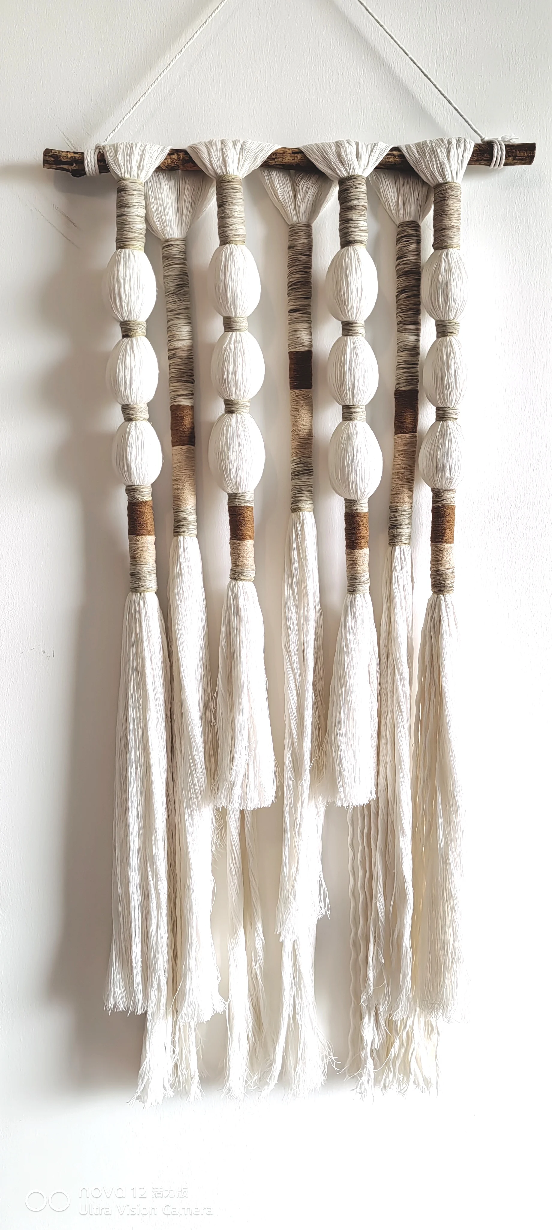 

Serene Handwoven Wall Decor Gift Soft Warm Tones Cozy Woven Wall Hanging for Home and Gifting