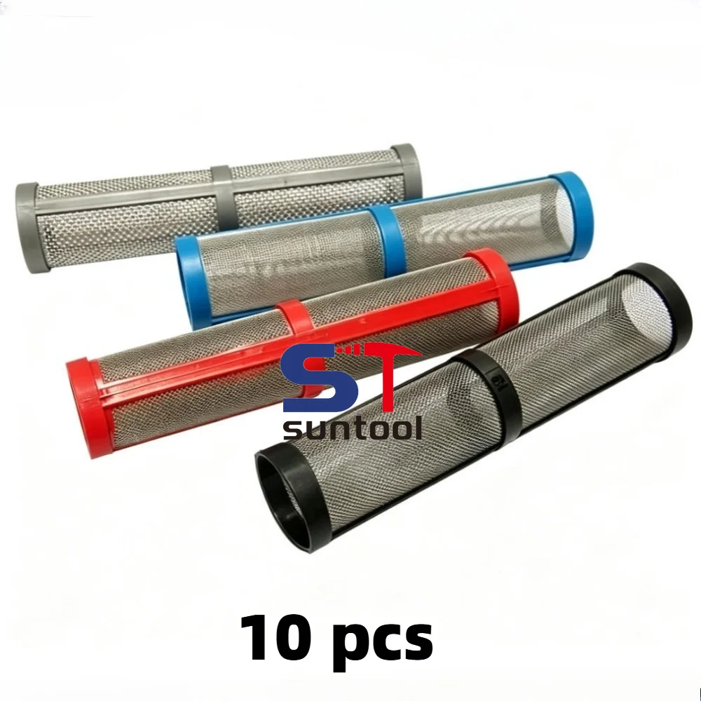 10pcs Airless Paint Sprayer Manifold Filter 246384 30/60100/200 Mesh Black Easy‑Out Pump Filter Replacement for 390 395 495 595