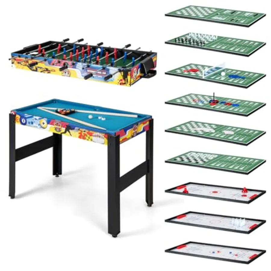 

12-in-1 Multi Game Table 48 Inch Combination Game Tables with Foosball Hockey Ping Pong Pool Chess Bowling Checkers Shuffleboar