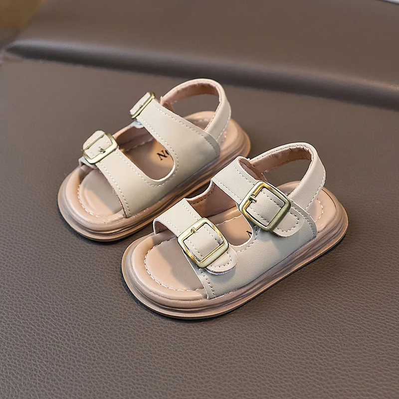 Men's baby sandals, summer new style, exposed toe, fashionable, breathable, toe covering, beach shoes, baby soft soled, anti sli