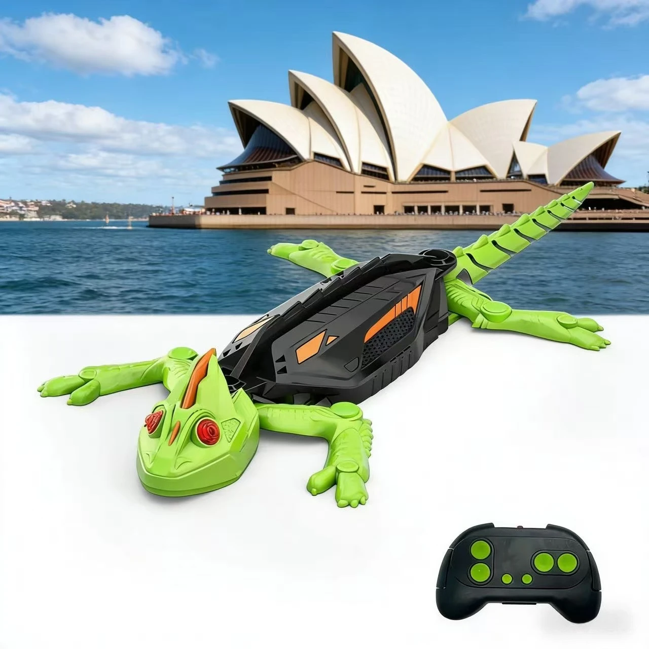 Alpinista de parede gecko com controle remoto, robô lagarto biônico realista rc, escalada de parede de vidro e suave, decoração de natal