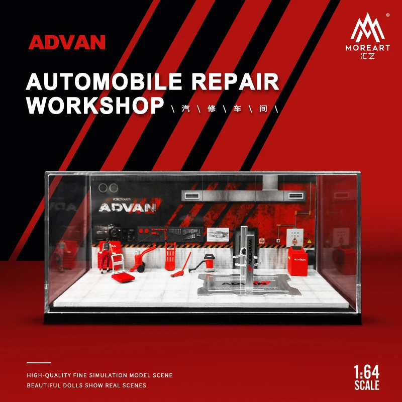 TimeMicro&MoreArt 1:64 Auto Repair Workshop Theme Simulation Scene Model