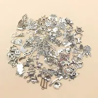 100PCS Mixed Metal Charms - Vintage DIY Bracelet Necklace Pendants, Bulk Jewelry Making Findings Craft Supplies