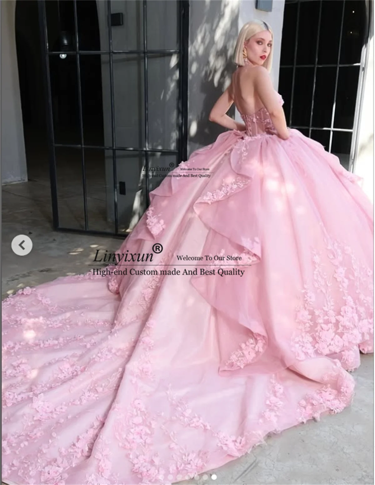 Princess Ball Gown Quinceanera Dress Customized Corset Vestido De 15 Anos With 3D Floars Lace Appliques Mexican Sweet 16 Gowns