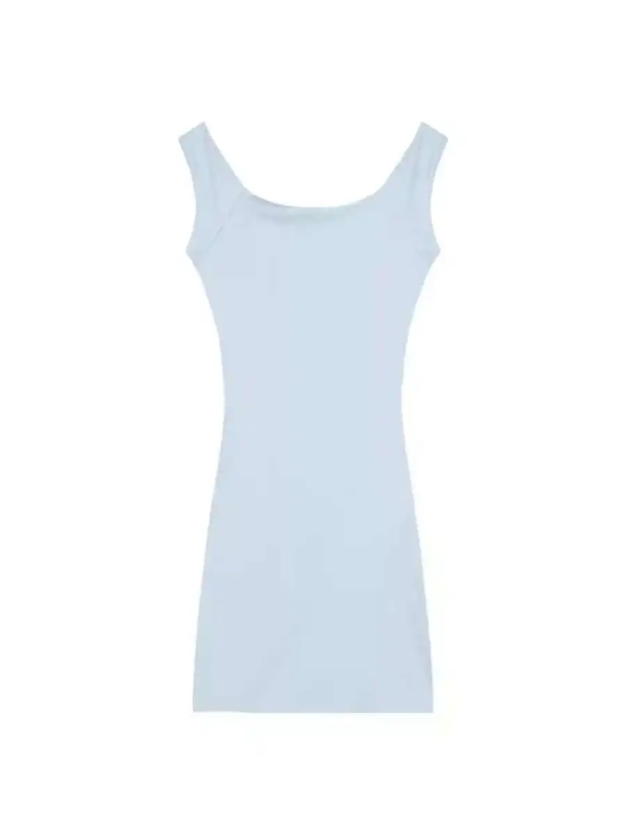 dress Blue camisole elegant for women summer sexy backless shoulder tight spicy girl pure desire sweet sexy tops CPU9