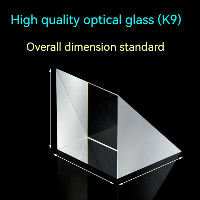 15-50mm K9 Right Angle Prism 90 Degree Optical Glass Isosceles Prism for Laser Beam Steering Optics Experiment