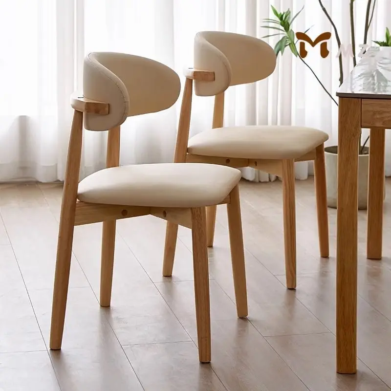 

Скандинавский обеденный стул из массива дерева, простой современный стул для дома со спинкой