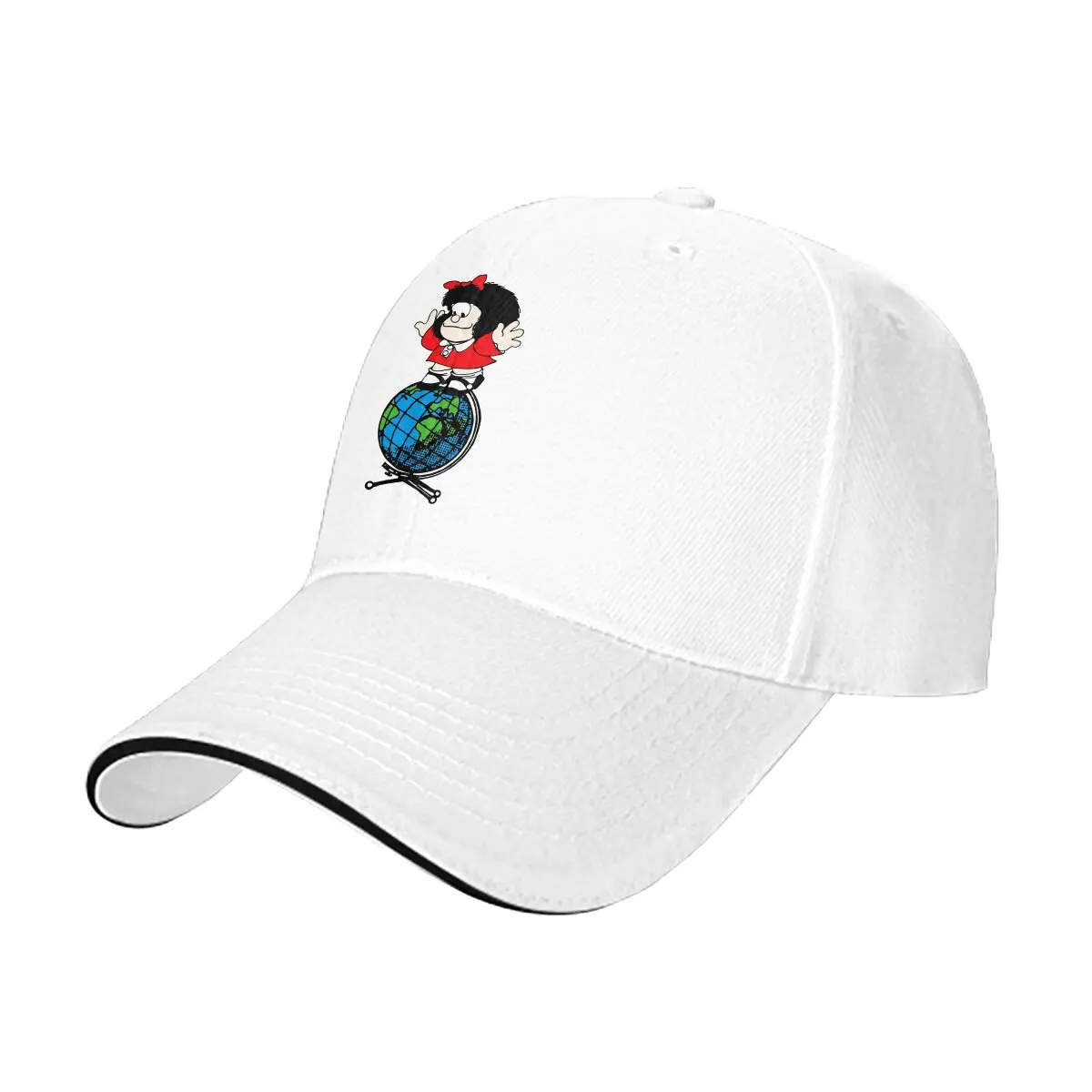 Summer Cap Sun Visor Above the World Hip Hop Caps Mafalda Quino Comics Manga Girl Peaked Hats