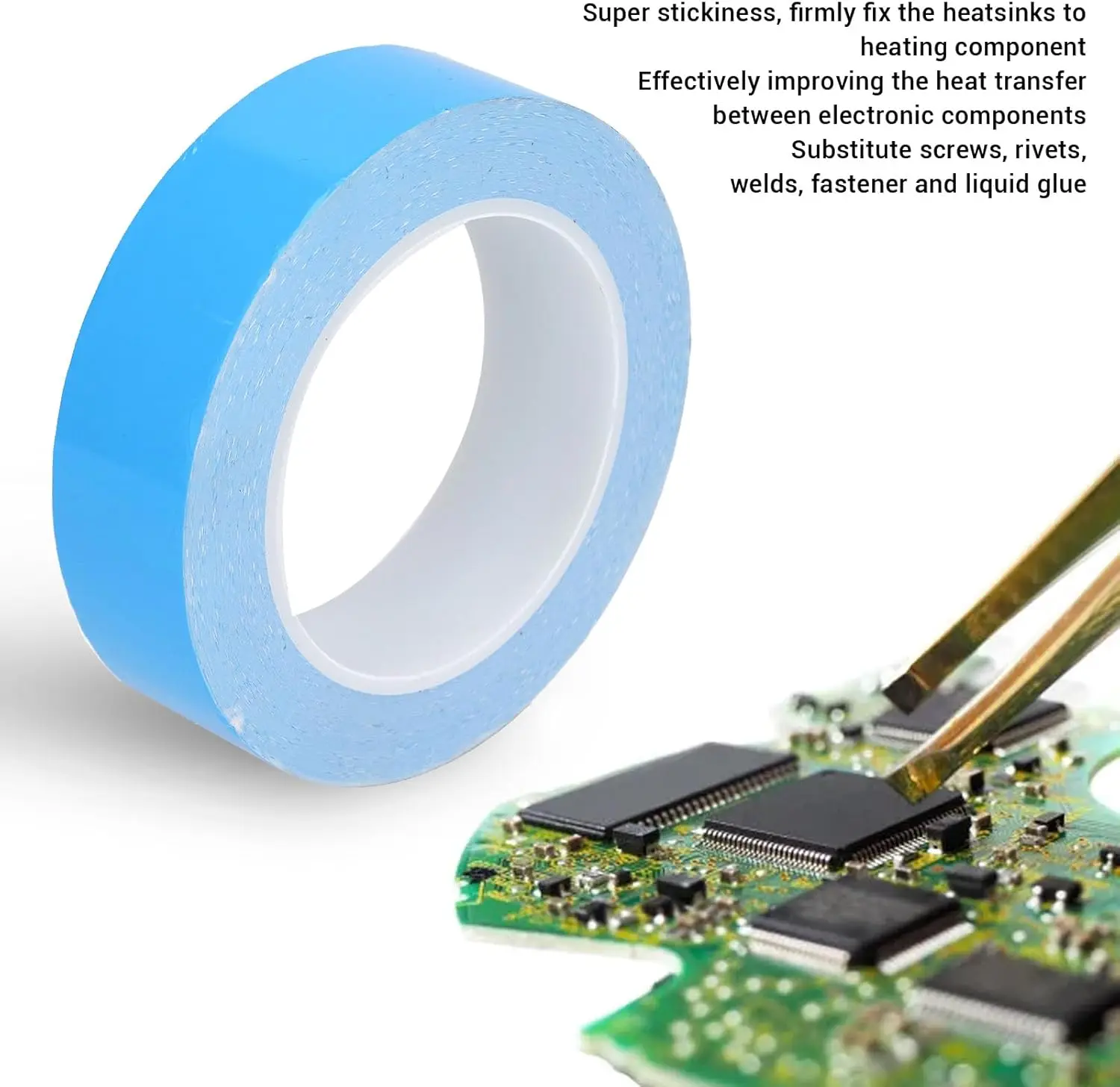 Double Sided Thermal Tape Strong Adhesive Heat Conductive Tape High Temperature Resistant for Electronics PCB Chip Cooling