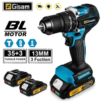 Gisam 13MM 65NM Brushless Electric Impact Drill 35+3 Torque Electric Screwdriver Hammer Drill Power Tools For Makita 18V Battery