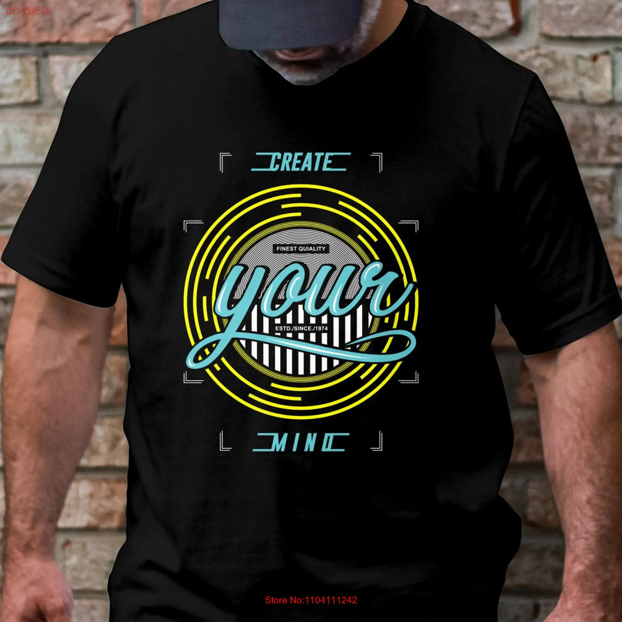 Create Mind Your Finest Quality T Shirt Own Style Trendy Modern Design Cool Casual Wear long or short sleeves