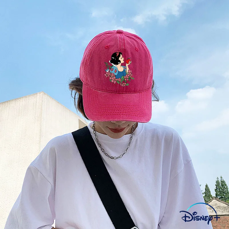 

New Snow White and The Seven Dwarfs Adult Baseball Hats Disney Princess Anime Figures Duck Tongue Hat Fashion Washed Outdoor Cap