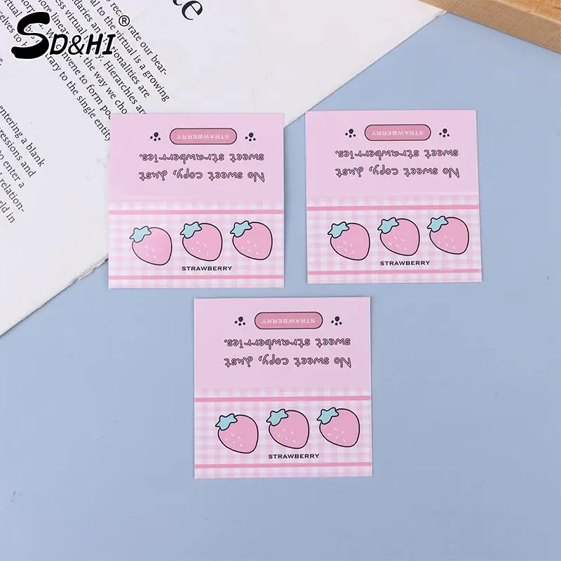 10PCS Korean Instagram Cute Strawberry Small Card Head Double sided Folding Gift Decoration Card Packaging Materials