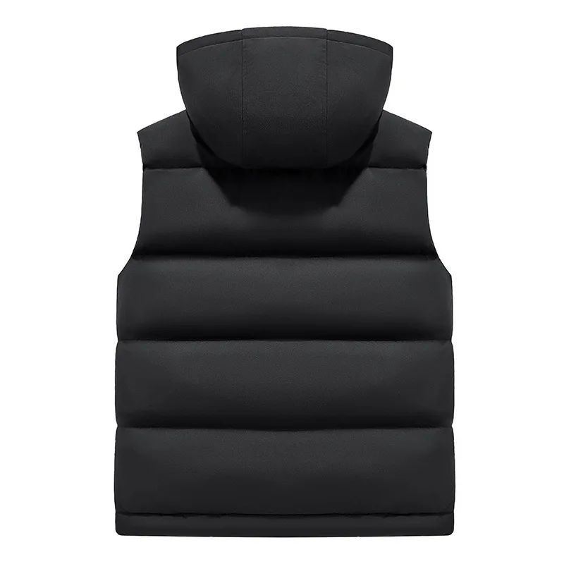 KIDWHXR Man Parkas Vest Autumn Camouflage Printed Stand Collar Men Waistcoat Thicken Slim Sleeveless Male Casual Hooded Vest