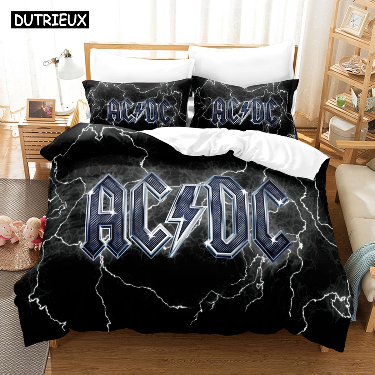 3D Ac Dc Music Bedding Sets Duvet Cover Set With Pillowcase Twin Full Queen King Bedclothes Bed Linen