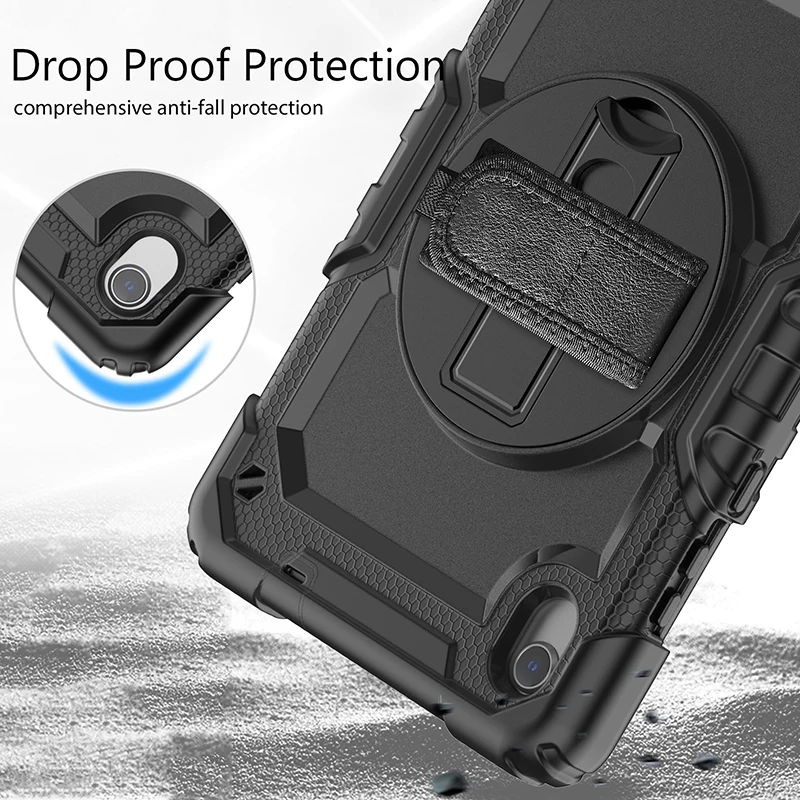 Case For Lenovo Tab M8 HD 8 inch 2019 2020 2022 8505F 8705F 8506 Tablet Case Kickstand Holder Shoulder Strap 360 Rotation Cover