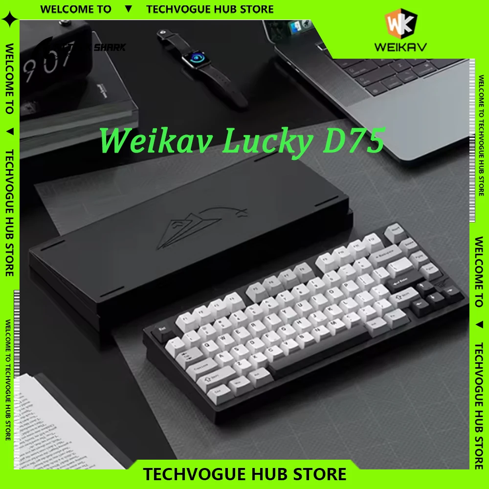 Weikav Lucky D75 New Finished Mechanical Keyboards Aluminium Alloy Gaming Keyboard Accessories Desktop Customized Gamer Gifts