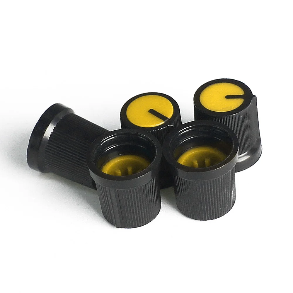 10 шт., колпачки для переключателя потенциометра AG3 WH148, 15 х15 мм, желтые пластиковые ручки, ручка сливы