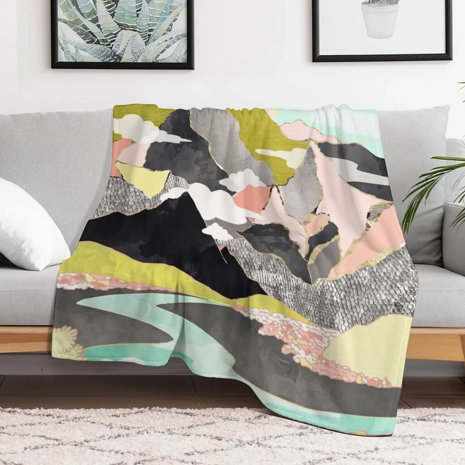 Summer River Throw Blanket Color Fast Cozy Throw Blanket