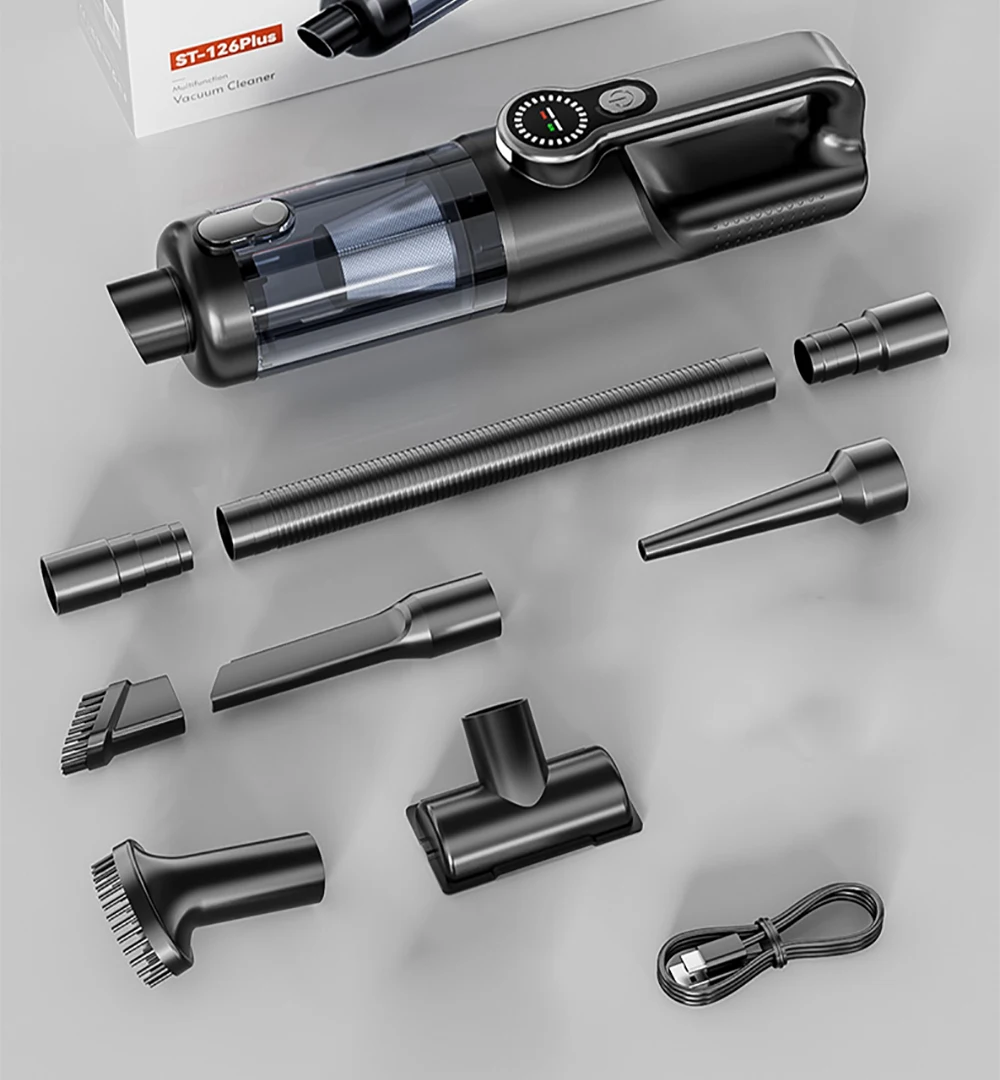 Auto-Staubsauger, kabelloser tragbarer Staubsauger, 17000PA, starke Saugkraft, USB wiederaufladbar, Handstaubsauger für das Auto, Gebläse – Detail 12
