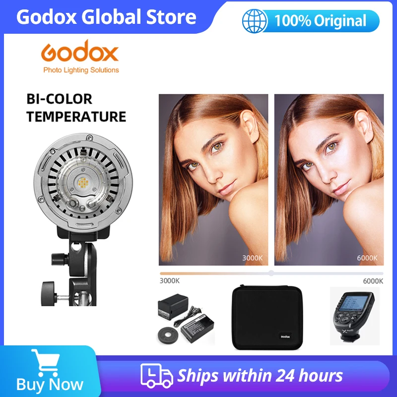 

Godox AD300Pro Outdoor Flash Light 300Ws TTL 2.4G 1/8000 HSS with 2600mAh Battery for Canon Nikon Sony Fuji Olympus Pentax
