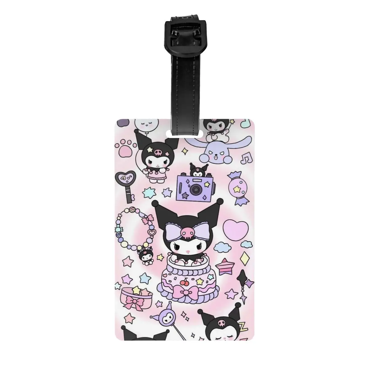 

Kuromi Cartoon Luggage Tag Travel Bag Suitcase Privacy Cover ID Label