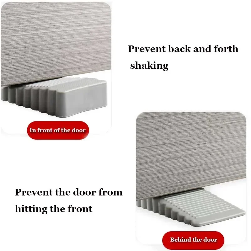 1/5pcs Silicone Door Stop Wedge Shock Absorbent Anti-Collision Stopper for Home/Office, Reusable Safety Door Stopper image 4