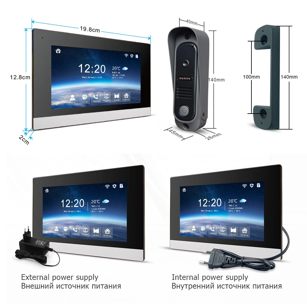 Sistema de intercomunicação por vídeo 1080p, interfone para casa, tuya, sem fio, wi-fi, inteligente, com visão noturna infravermelha, campainha,