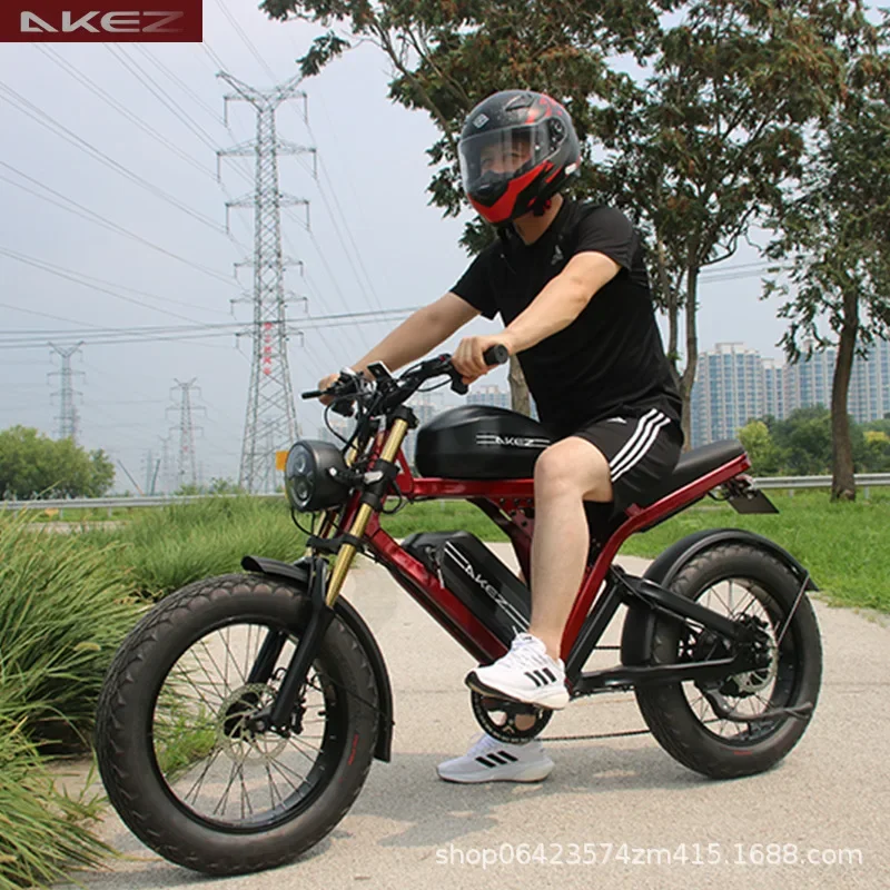 

20-Inch aluminum alloy American version of retro lithium battery power electric vehicle 48v/52v off-road motorcycle 48V1500W