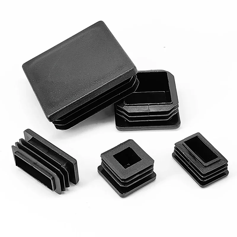 

New PP Plastic Square Tube End Cap Plug 15x15-100x200mm for Steel Stainless Steel Pipe, Furniture Leg Cover Anti-Slip