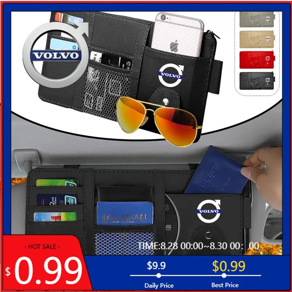 

Стайлинговые молдинги для Volvo Rdesign S40 S60 S80 S90 V40 V50 Автомобильный Стайлинг Солнцезащитный козырек Сумка для хранения Органайзер с несколькими карманами для очков Cli