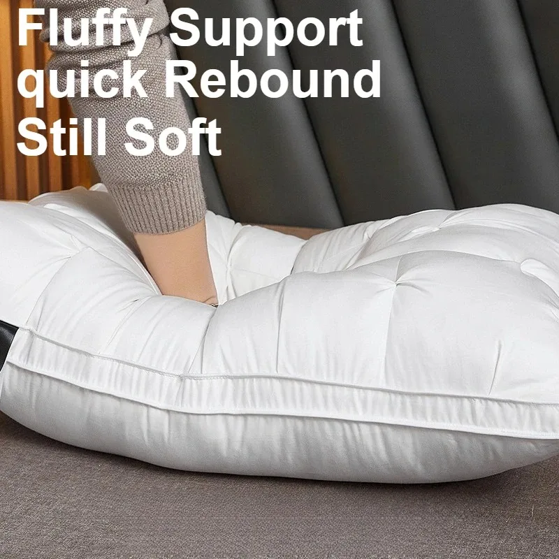 

1pc Luxury Goose Down Feather Pillow Neck Protection, 18.9x29.13inch Polyester Cover, All-season for Back Sleepers Throw Pillows