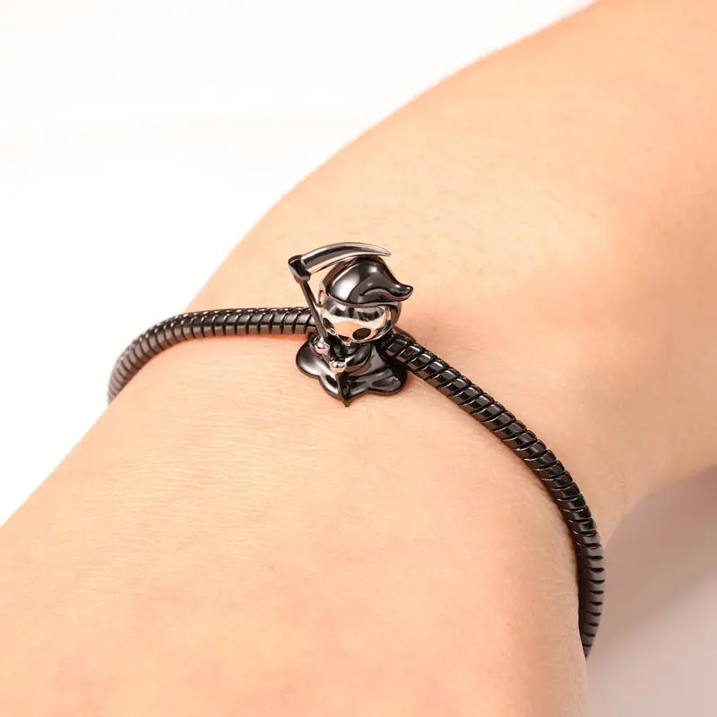 Silver 925 Cat Motorcycle Gorilla Skull Head Charm Black Series Beads For Pandar Original Bracelet Beads Jewelry Gift For Women