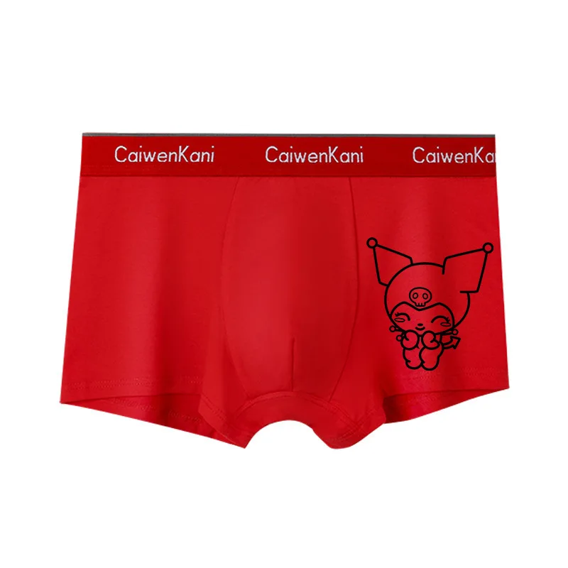 Sanrio Anime Cartoon Hello Kitty Kuromi Cinnamoroll Men's Underwear Boxers Breathable Cotton Graphene Shorts Gift