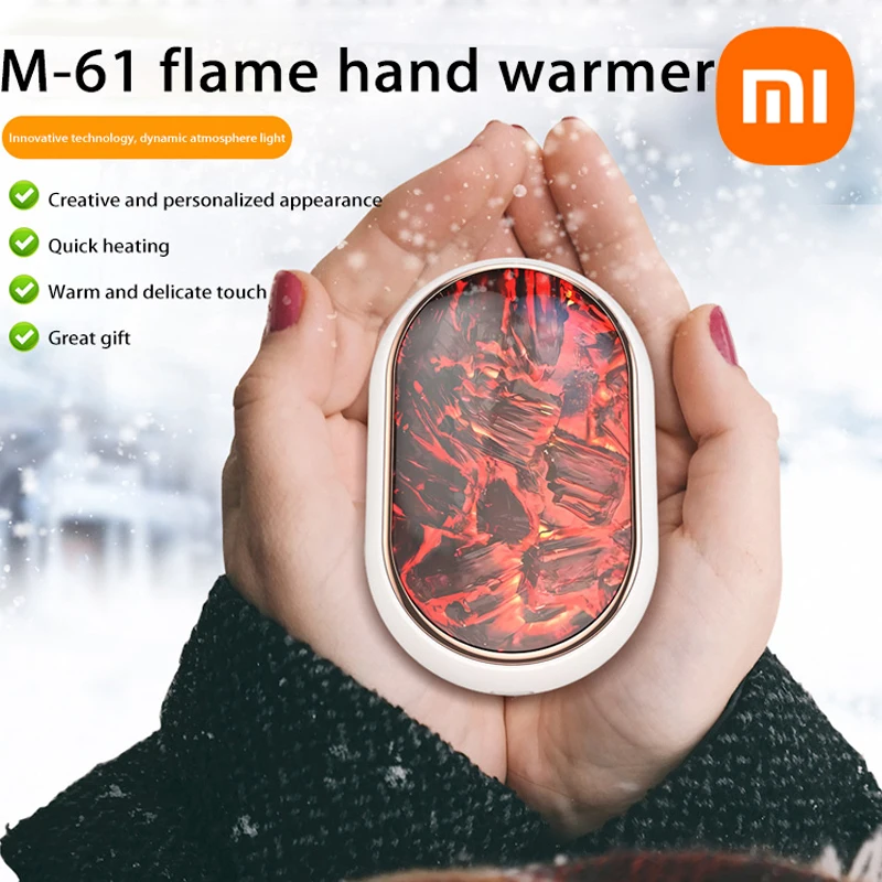 Xiaomi Hand Warmer Fast Heating And Warming Up Dynamic Flame Atmosphere Lamp Mini Portable For Outdoor Travel Camping Winter New