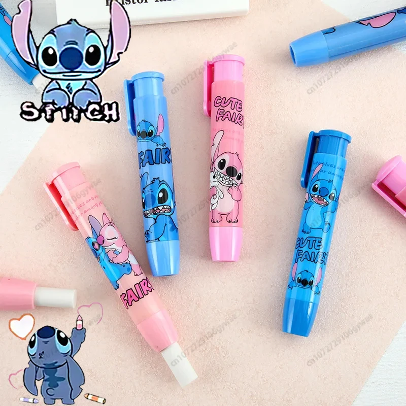 MINISO Stitch Press Eraser Creative School Supplies Cute Writing Drawing Writing Pencil Erasers Kids School Supplies Stationery