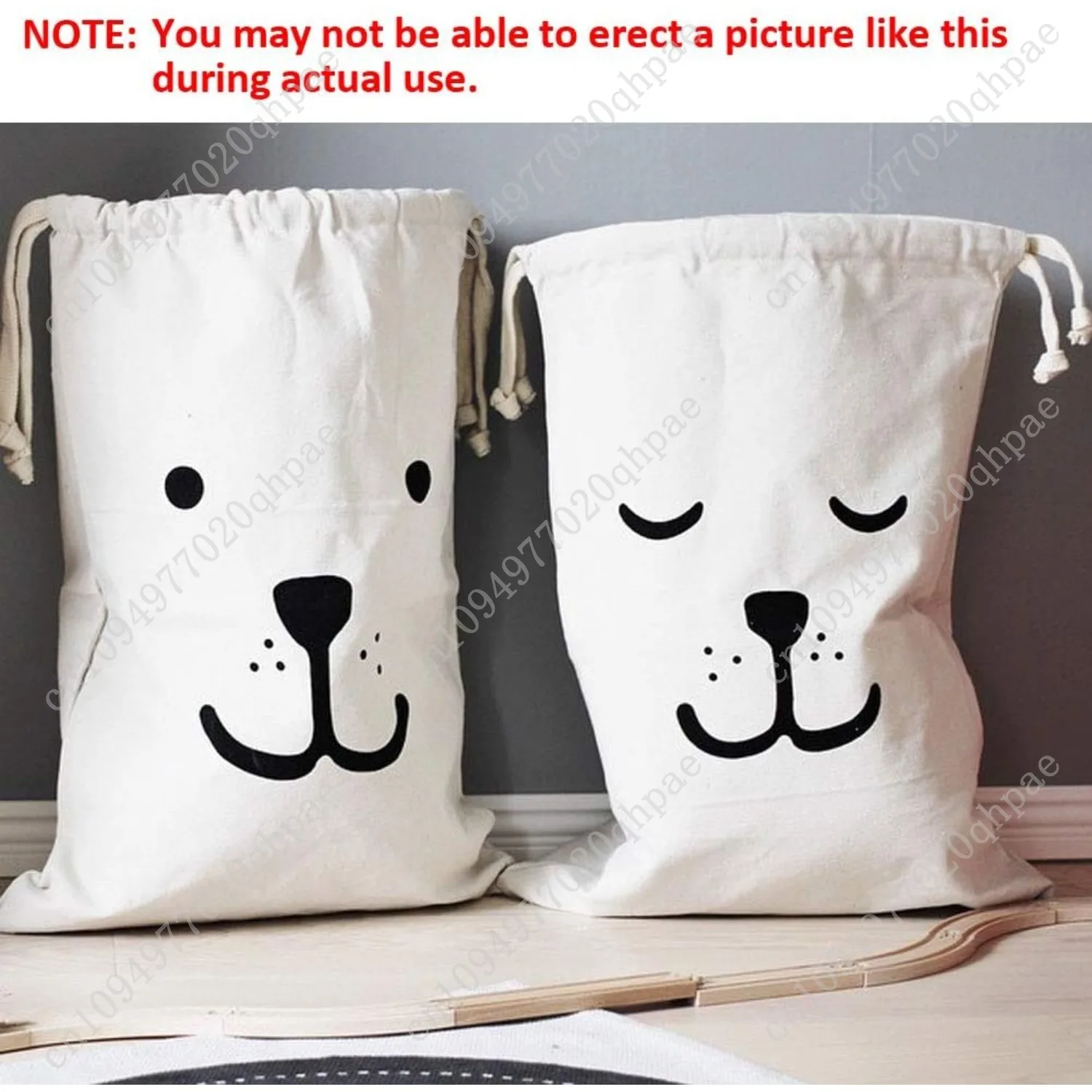 Lependor crianças brinquedo lona duffle armazenamento transportar cesta resistente saco de lavanderia reutilizável parede delicada com cordão bolsa cristo