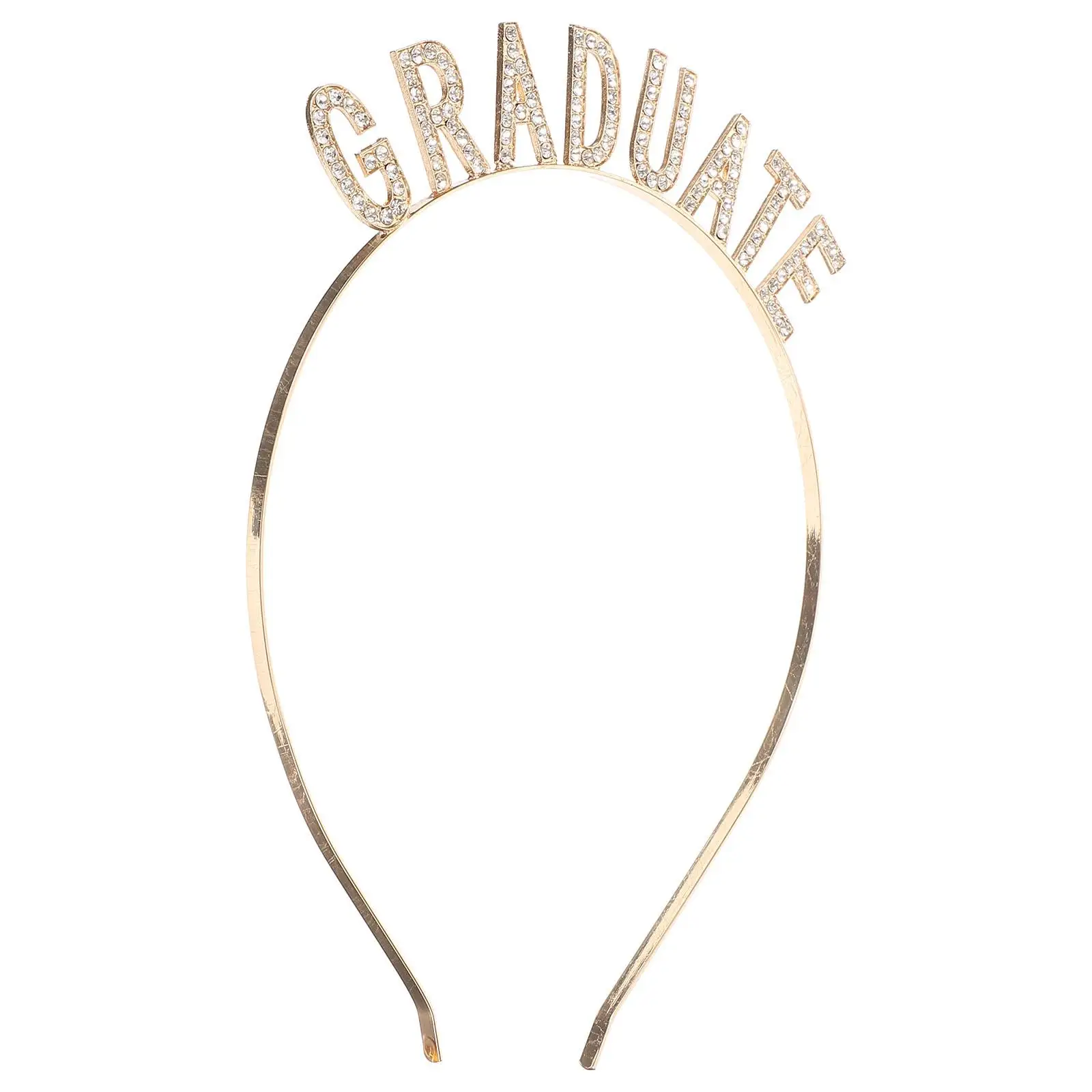 

Graduation Headband Hair Accessories Rhinestone Alloy Decorative Hairband Festival Headdress Silver Graduation Party