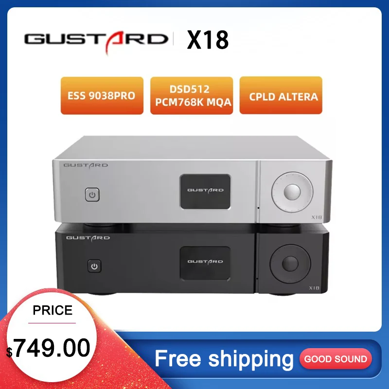 Gustard X18 Decoder MQA ES9038 PRO Bluetooth 5.0 XU216 Processor LDAC HD PCM768kHz DSD512 High-Performance Audio DAC